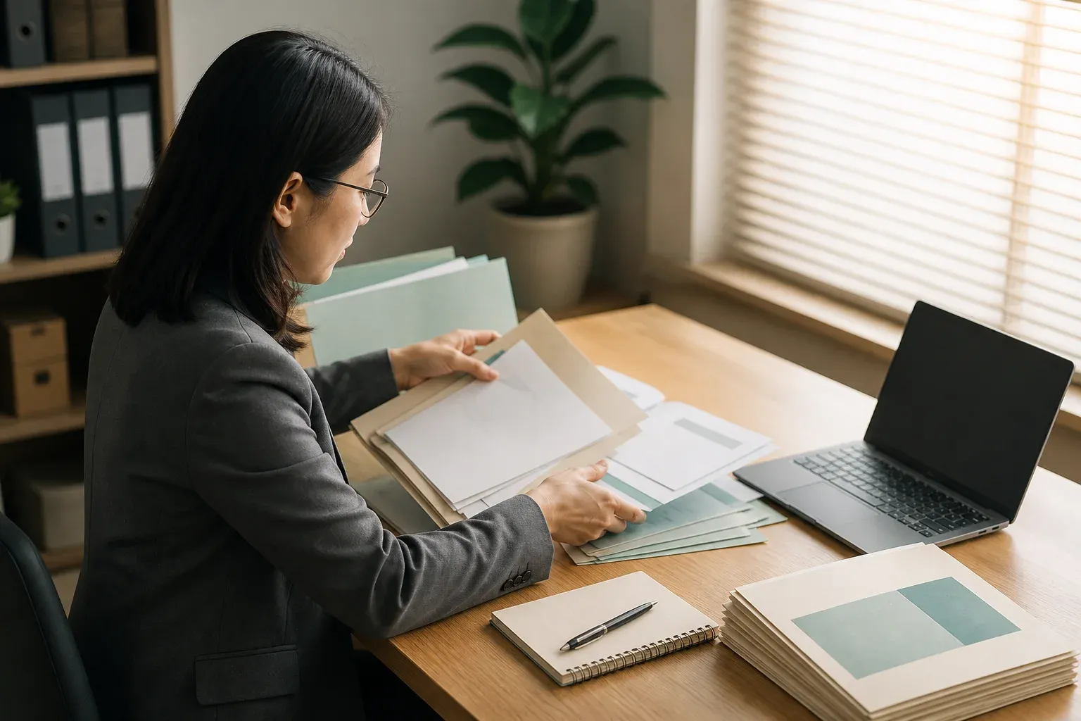 Hồ sơ nhân sự được rà soát trong không gian làm việc